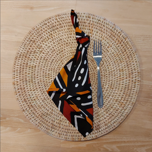 Mudcloth Print, Ankara Wax, 100% Cotton Napkins (Set of 2)