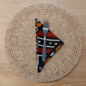 Mudcloth Print, Ankara Wax, 100% Cotton Napkins (Set of 2)
