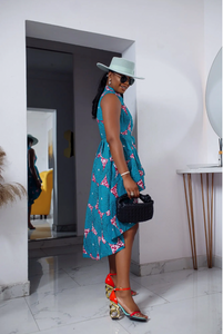 AMINA African Print Hi Lo Top