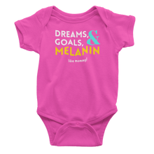 Load image into Gallery viewer, Dreams, Goals, &amp; Melanin Onesie